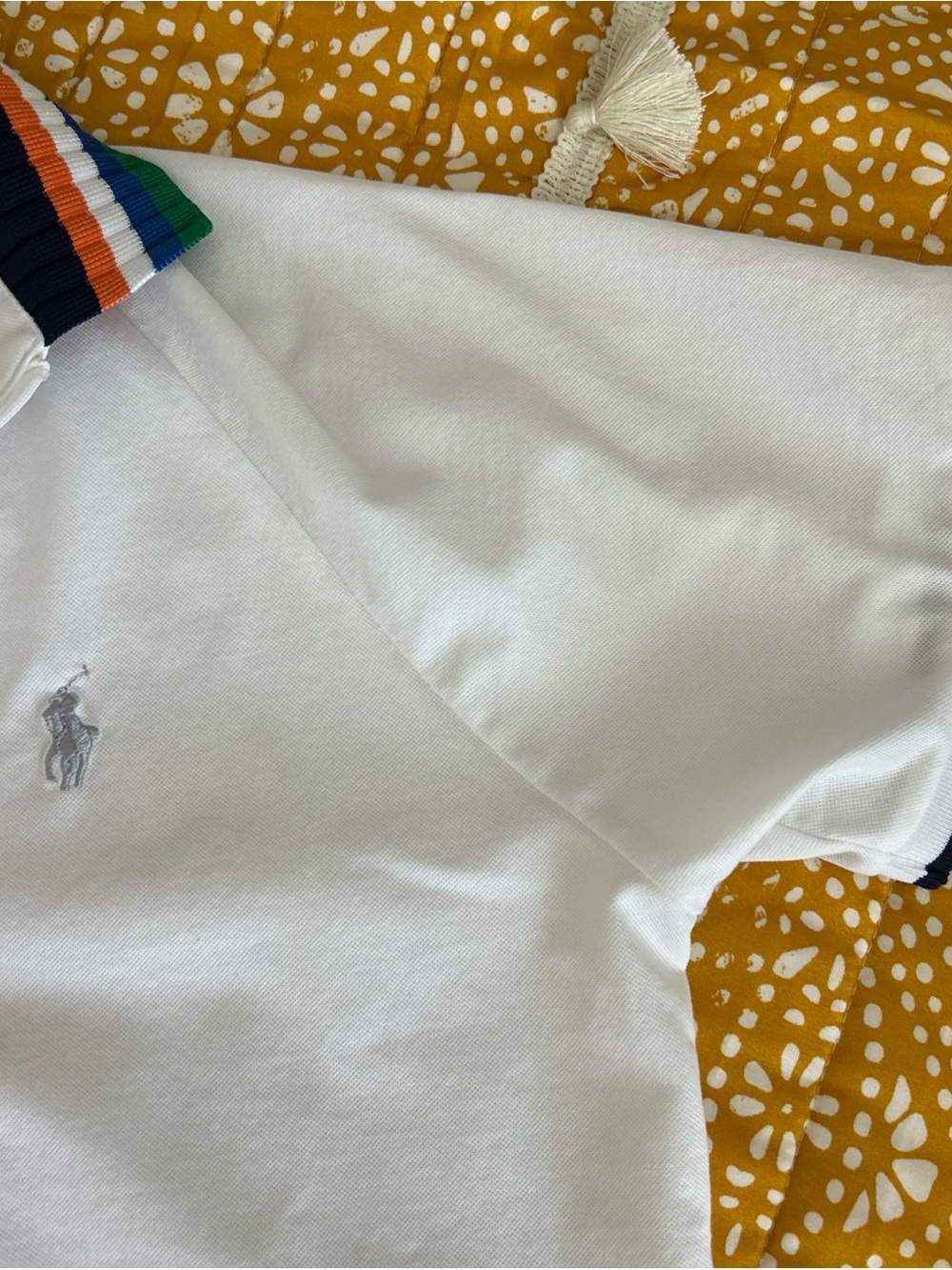 Ralph Lauren White Short-Sleeve Polo with Navy Trim - Picture 6 of 10